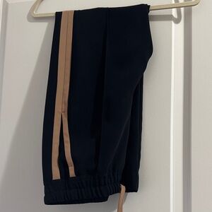 Reiss Navy Joggers with Tan Stripes